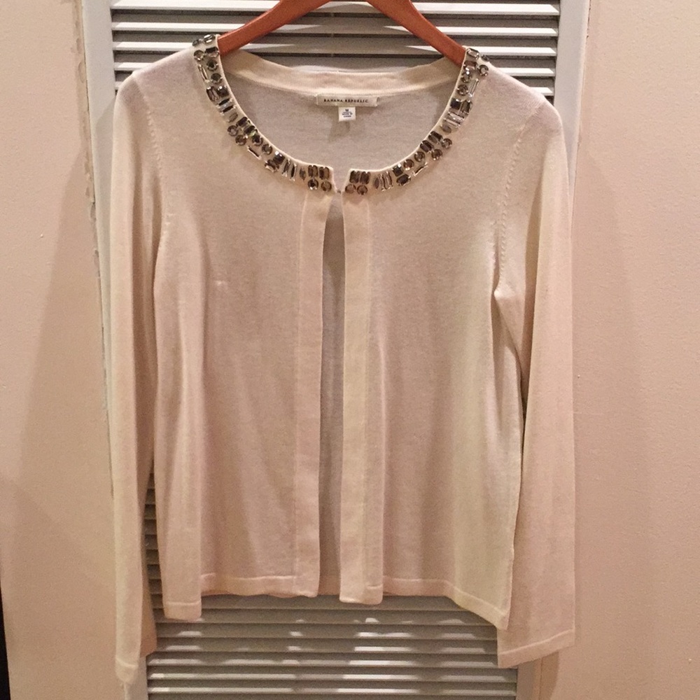 Banana Republic Scoop Rhine Stone Sweater Cardigan